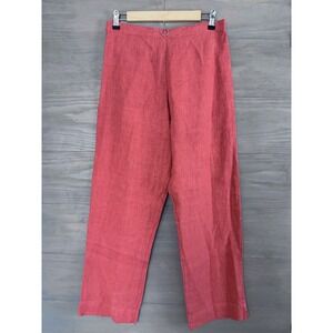 Bryn Walker Cropped Linen Pants‎ Rust Orange Red Small